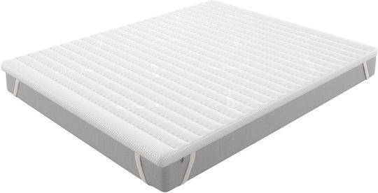 Greco Strom Topper Memory Semi-dublu Spumă de memorie cu Husă Detașabilă & Benzi Elastice de Fixare 110x200x7buc