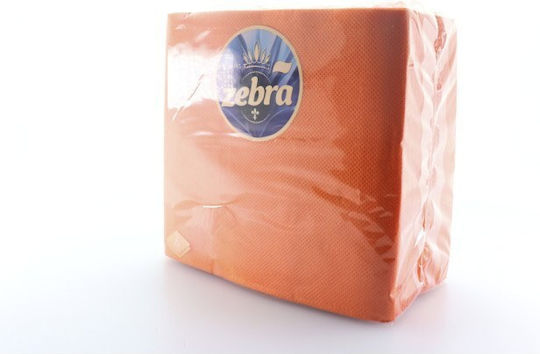Zebra Χαρτοπετσέτα Πορτοκαλί 33x33εκ. 35τμχ