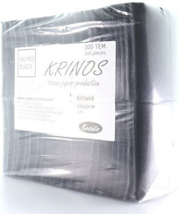 Krinos Airlaid Napkin 1-Ply Black 20x20cm