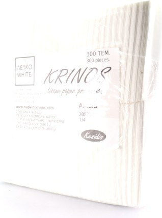 Krinos Airlaid Napkin 1-Ply White 20x20cm
