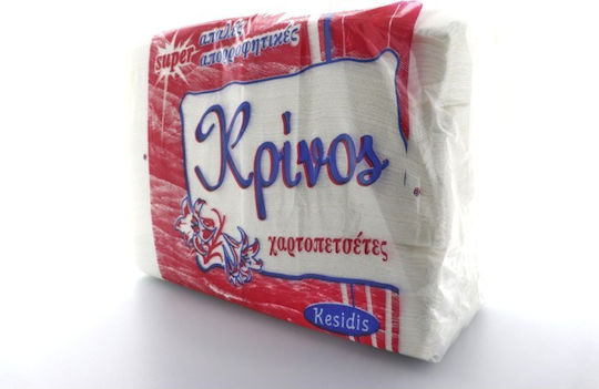Κρίνος Χαρτοπετσέτα Πολυτελείας 2Φ Λευκή 33x33εκ. 2τμχ