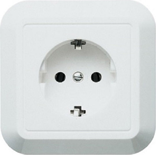 Siros Aliberti Priză Electrică Mortice Simplă Albă