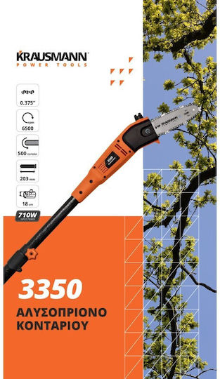 Krausmann 3350 Teleskopisches Bügelsäge Stromquelle 710W Gesamtlänge 180cm und Klingenlänge 18cm