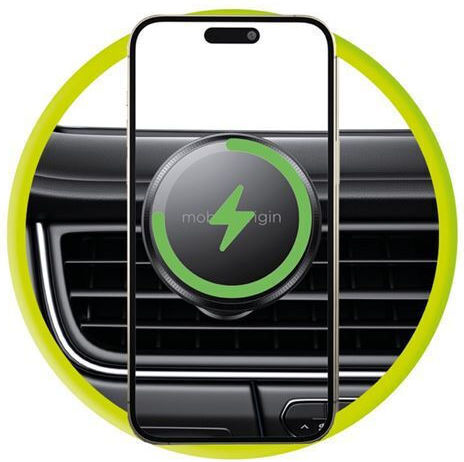 Mobile Origin Auto Handyhalterung mit Magnet und Kabelloses Laden MagSafe Schwarz