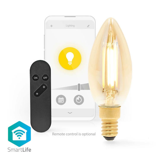 Nedis Смарт крушка LED 4.9W за фасунга E14 топло бяло 470лм Димируем