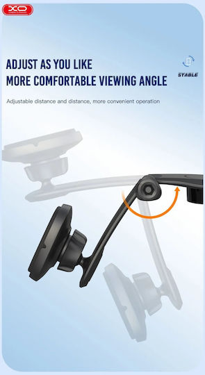 Idealstore Magnetic Car Phone Holder Universal Model Any Type Phone Made High-quality Plastic Flexible Angle Can Be Rotated Horizontally Vertically Black