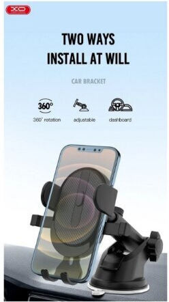 Suport Auto pentru Telefon cu cârlige reglabile Neagră