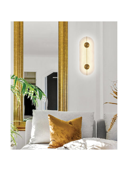 Viokef Modern Lamp Wall with Integrated LED and Warm White Light Gold 16.5x5.2x43.5cm