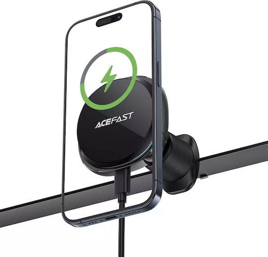 Acefast Car Mobile Mount with Adjustable Hooks and Wireless Charging Black