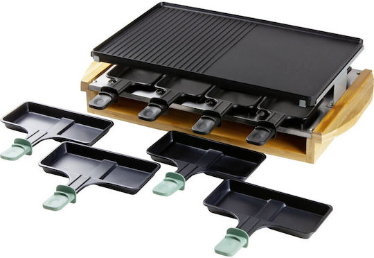 Domo Tischplatte Elektrogrill Raclette Glatte und Geriffelte Platte 1200W mit einstellbarem Thermostat 47.6cmx23.8cmcm