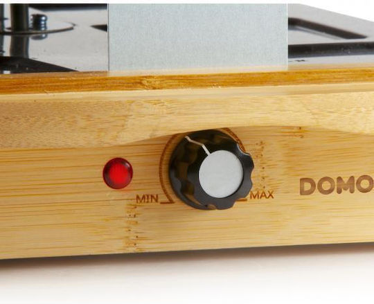 Domo Tischplatte Elektrogrill Raclette Glatte und Geriffelte Platte 1200W mit einstellbarem Thermostat 47.6cmx23.8cmcm