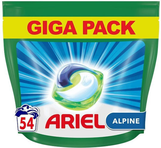 Ariel All In 1 Απορρυπαντικό Ρούχων με Άρωμα Alpine (54 Κάψουλες)