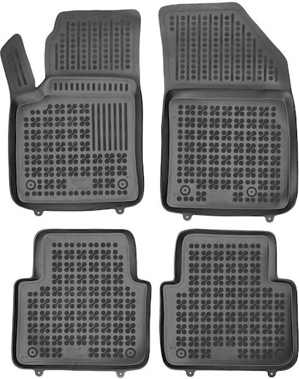 Rezaw Plast Set of Front and Rear Mats 4pcs Tray Type for Opel Crossland X 2017+ Black