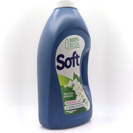 Soft Υγρό Απορρυπαντικό Ρούχων με Άρωμα Muschio Delicato 2.25lt (45 Μεζούρες)