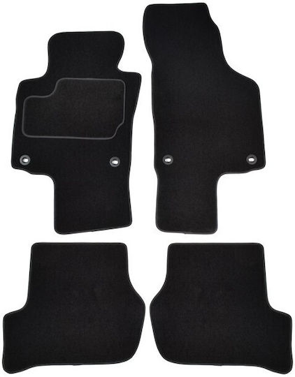 Custopol Σετ Μπροστινά και Πίσω Πατάκια 4τμχ για Skoda Octavia 2004–2007 Μαύρα