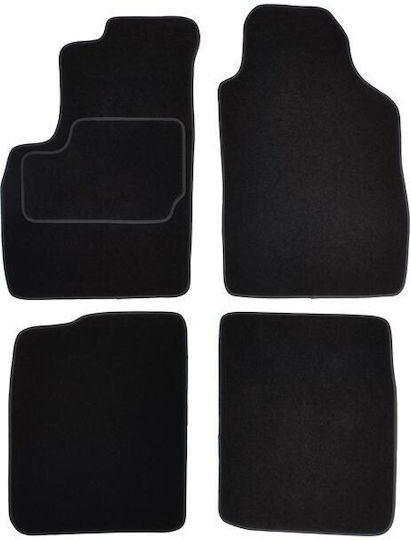 Custopol Σετ Μπροστινά και Πίσω Πατάκια 4τμχ για Fiat Panda 2003–2012 Μαύρα