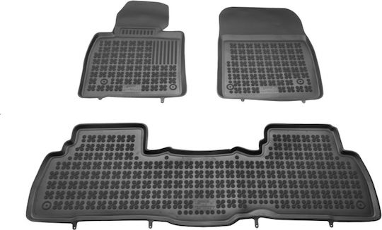 Rezaw Plast Set of Front and Rear Mats 3pcs Tray Type for Toyota Land Cruiser 2006+ Black