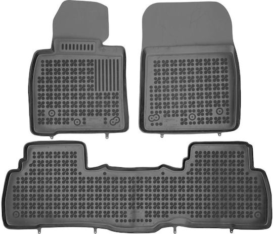 Rezaw Plast Set of Front and Rear Mats 3pcs Tray Type for Toyota Land Cruiser 2006+ Black