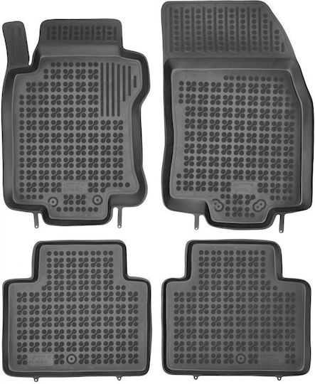 Rezaw Plast Set of Front and Rear Mats 4pcs Tray Type for Renault Koleos Nissan X-Trail 2013-2017 Black