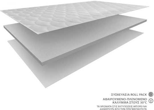 Eco Sleep Топ Матрак Мемори Без Пачуър Двойно Мемори Пяна с Махащ Се Калъф 150x190x4см