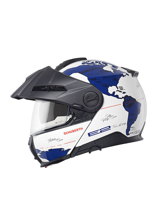 Schuberth E2 Atlas Blue Мотоциклетна каска Флип ъп ECE 22.06 с Sunvisor