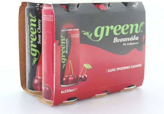 Green Cola Sour Cherry Juice with Carbonation, Sugar-Free in Box 6x330ml