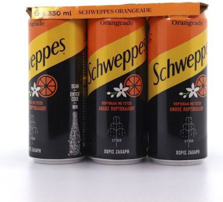 Schweppes Soda Floare de portocal cu carbonatare, fără zahăr în Cutie 6x330ml