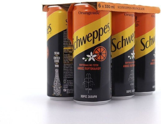 Schweppes Soda Floare de portocal cu carbonatare, fără zahăr în Cutie 6x330ml