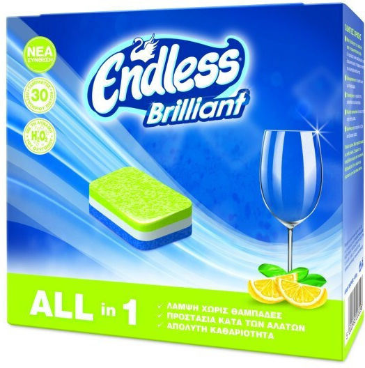 Endless Brilliant Capsule pentru Mașina de Spălat Vase cu Aromă de Lămâie