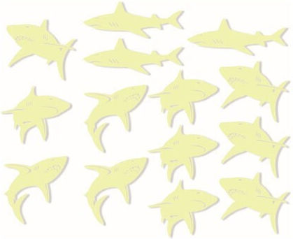 4M Kinder Wandsticker Leuchtende Sharks 17,6x2,1cm