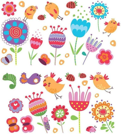 Ango Детска стикерна за стена Стена Birds & Flowers 115x95бр 39бр
