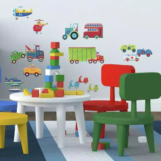 RoomMates Decor Παιδικό Διακοσμητικό Αυτοκόλλητο Τοίχου Transportation 26x11εκ. 26τμχ