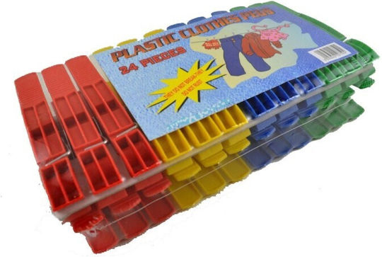 Sidirela Clothespins made of Plastic 24pcs Multicolour