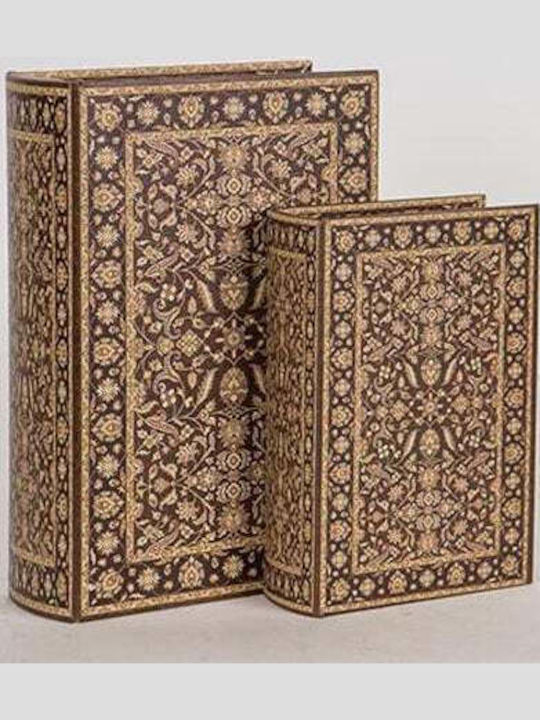 Wooden Book Decorative Boxes Set 2pcs