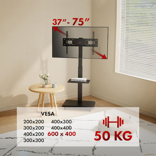 Ergo Office Βάση Τηλεόρασης Τοίχου έως 50kg Μαύρο