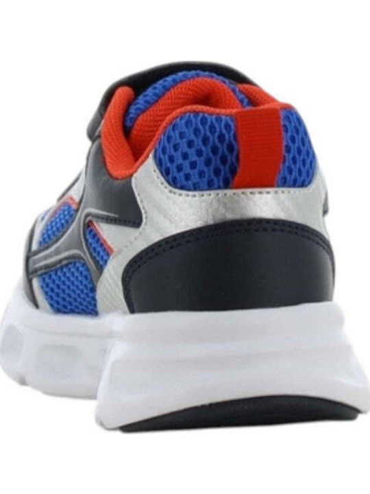 Παιδικά Sneakers Ανατομικά με Σκρατς & Φωτάκια Μπλε