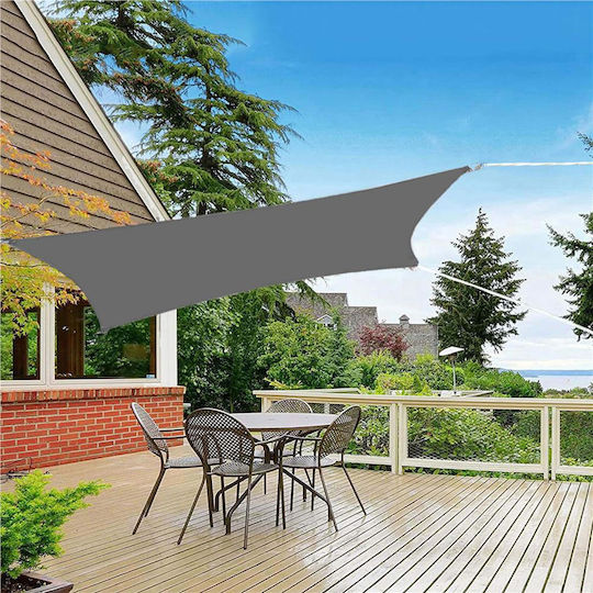 5x5 m Wasserdichtes Sonnensegel Terrasse Balkon UV-Schutz Grau