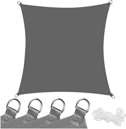 5x5 m Wasserdichtes Sonnensegel Terrasse Balkon UV-Schutz Grau