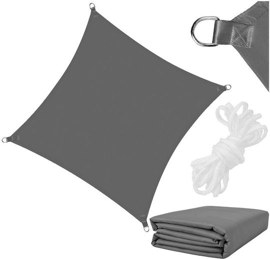 5x5 m Wasserdichtes Sonnensegel Terrasse Balkon UV-Schutz Grau