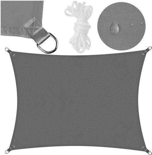 Pânză De Umbrire Impermeabilă 3x2 M Terasă Balcon Protecție UV Gri