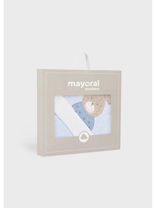 Mayoral Hooded Baby Bath Towel Sky Blue