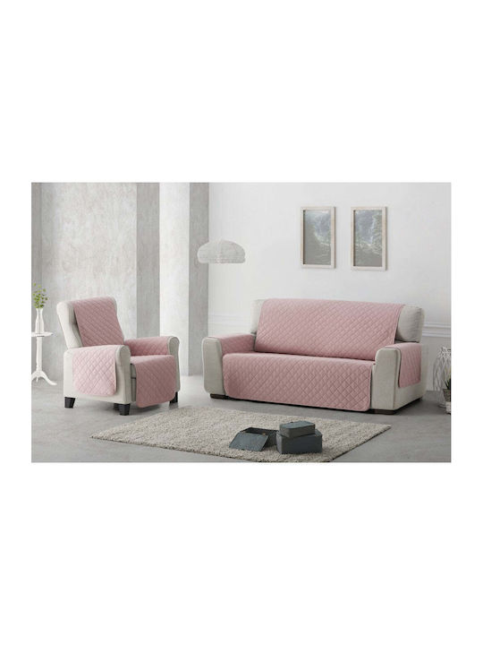 Sofazip Ελαστικό Κάλυμμα Πολυθρόνας Pink-beige 55εκ.