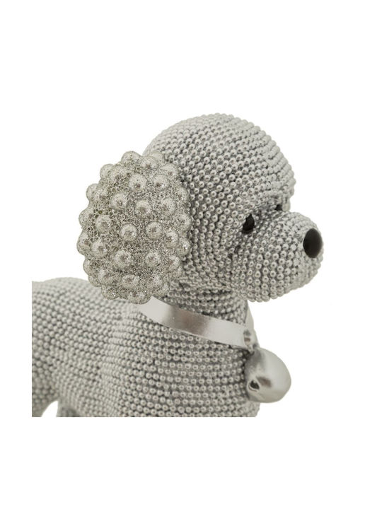 Decorative Silver Dog Polyresin 15x9.5x15 Cm