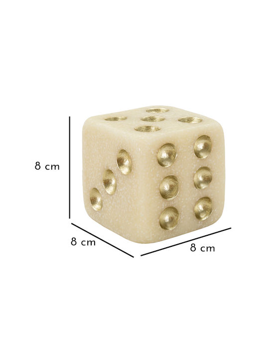 Polyresin Dekoratives Würfel Spielwürfel Gold 8×8×8cm