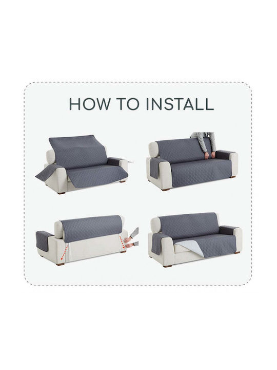 Sofazip Elastic Cover for Two Seater Sofa Navy Blue-grey 110εκ. 1pcs SZMATBLMGRI