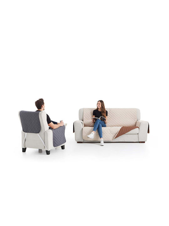 Sofazip Ελαστικό Κάλυμμα Τριθέσιου Καναπέ Red-beige 180εκ.