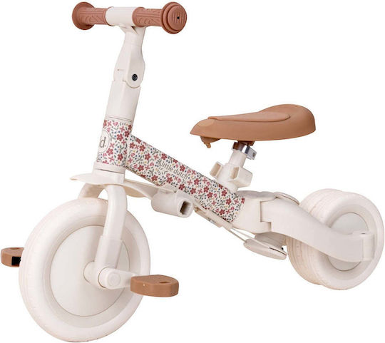 Little Dutch Sunny Flower Convertible with Parental Handle 4 in 1 for Ages 1-3 Off White