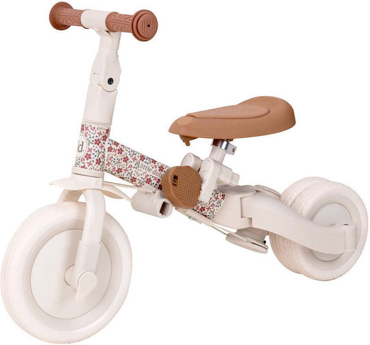 Little Dutch Sunny Flower Convertible with Parental Handle 4 in 1 for Ages 1-3 Off White