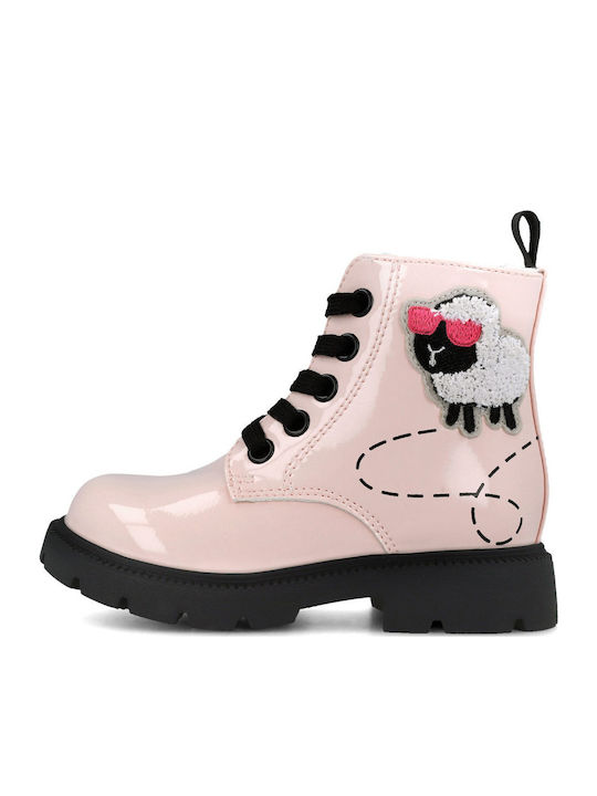 Anatomisch Lederne Kinderstiefel mit Reißverschluss Rosa