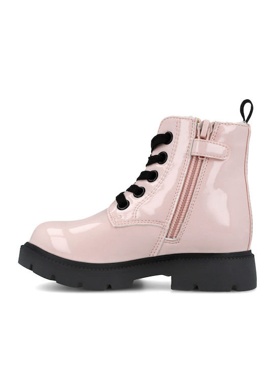Anatomisch Lederne Kinderstiefel mit Reißverschluss Rosa